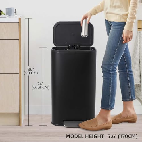 Caneca de basura rectangular acero inoxidable 8 gal miniatura 4