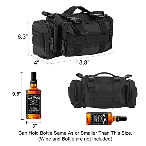 Bravehawk Outdoors Bike Handlebar Bag, 900D Nylon Oxford Multi-Purpose Waist Bag Water Resistant Bicycle Cycling Pack (Black) #TOP6