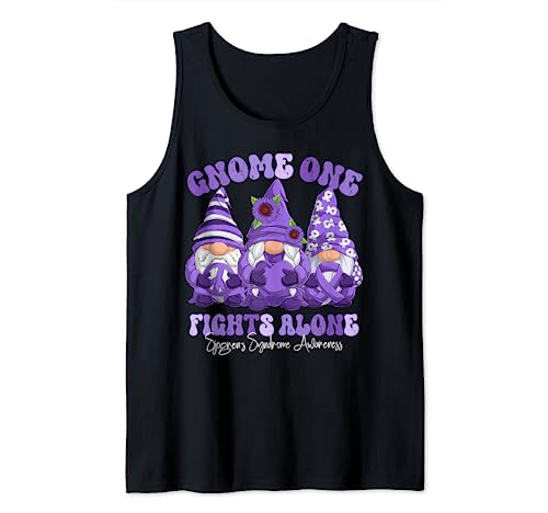 Sjogren's Syndrome Awareness Mes Purple Ribbon Gnomies Camiseta sin Mangas