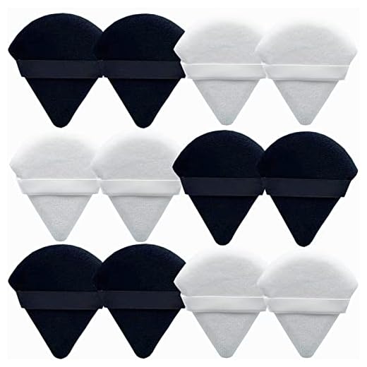 12Pcs Triangle Powder Puff, Velvety Powder Puffs for Face Powder, Makeup Puff with the Pointed Corners to Get in Under Eyes and Tzones, Velour Puff Makes Your Makeup Flawless.