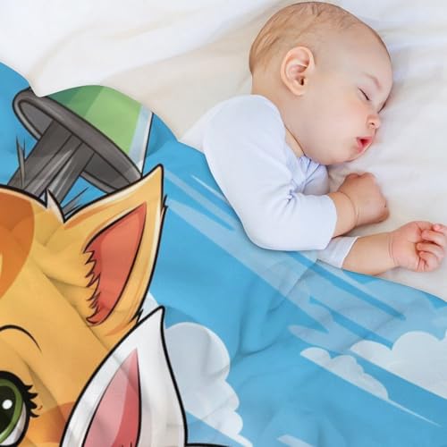 Manta de gato para camping y viajes en coche, colcha portátil 4