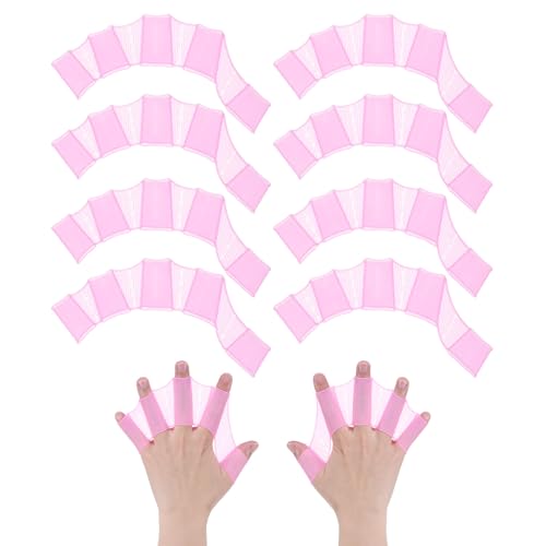 Gants de natation palmés M METERXITY rose taille M en silicone type grenouille pour entraînement | 4 paires