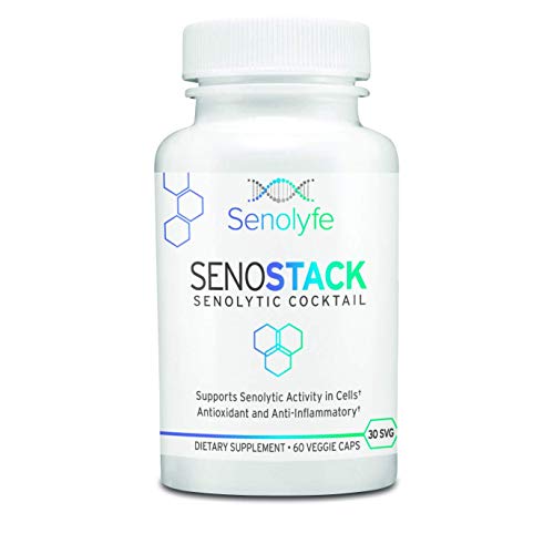 SenoStack | Senolytic & Flavonoid Cocktail - Fisetin, Curcumin, Quercetin & Luteolin w/BioPerine - Anti-Aging & Longevity Support