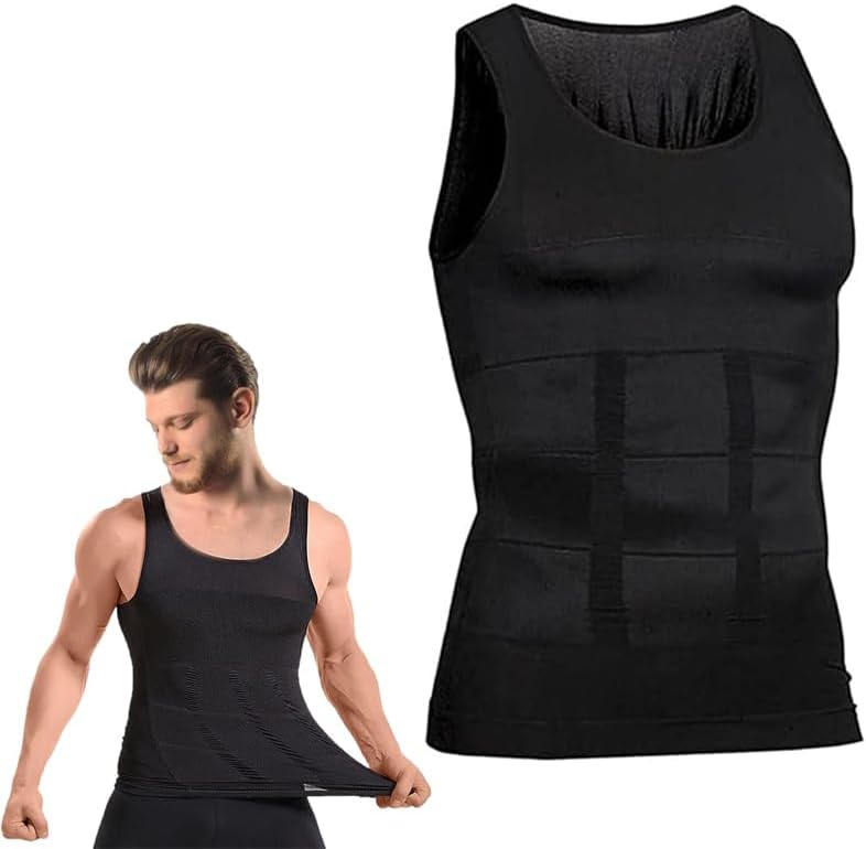 FumxincgSHAPERLUV - Men's Slimming Vest & Body Shaper: Instant Belly Shaping & Tummy Control. Compression Vest Top, Belly Slimming Shaper Undershirt