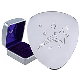 Rock Star Hero Musique X Acier médiator gravé – Texte en option sur Box - Les Beatles, Paul McCartney, John Lennon, RIngo Starr, George Harrison