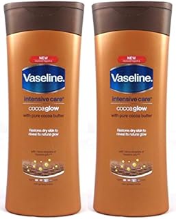 Vaseline Intensive Care Cocoa Glow Body Lotion With Pure Cocoa Butter, 13.5 Oz/400 Ml (Pack of 2)