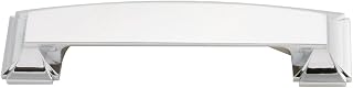 Hickory Hardware 1 Pack Solid Core Kitchen Cabinet Pulls, Luxury Cabinet Handles, Doors & Dresser Drawers, 3 Inch, 3-3/4 Inch (96mm) & 5-1/16 Inch (128mm) Hole Center, Chrome, Bridges Collection