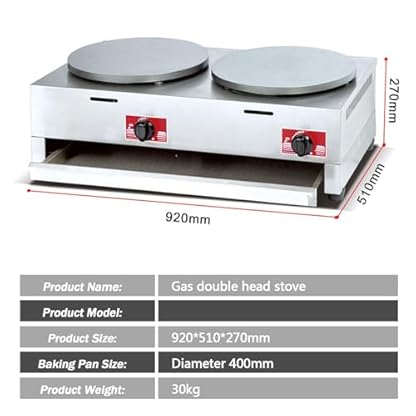 YXYLJOZ Elektrischer Crêpes-Maker – Desktop, Elektrische Heizung, Gleichmäßige Erwärmung/Antihaft-Pfanne, Doppelköpfe/präzise Temperaturregelung – Bild 4