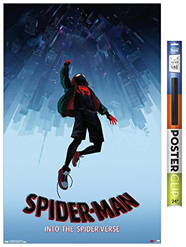 Trends International Marvel Spider-Man - Into The Spider-Verse - Falling Wall Poster, 22.375" x 34", Poster & Clip Bundle