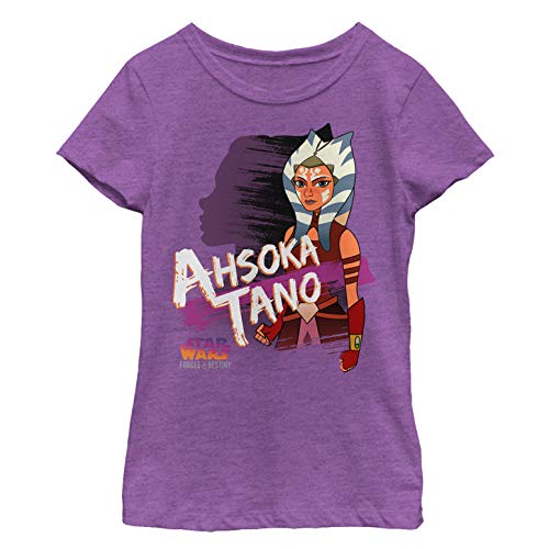 STAR WARS Forces of Destiny Ahsoka Shadow Girl's Heather Crew Tee