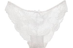 Kelitch Women's Lace Bridal Hipster Thong Panties