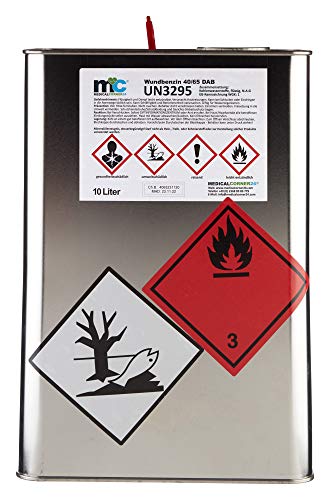 Medicalcorner24 Wundbenzin 40/65, Reinigungsbenzin, Leichtbenzin, UN3295, flüssiges Lösungsmittel, 10 L