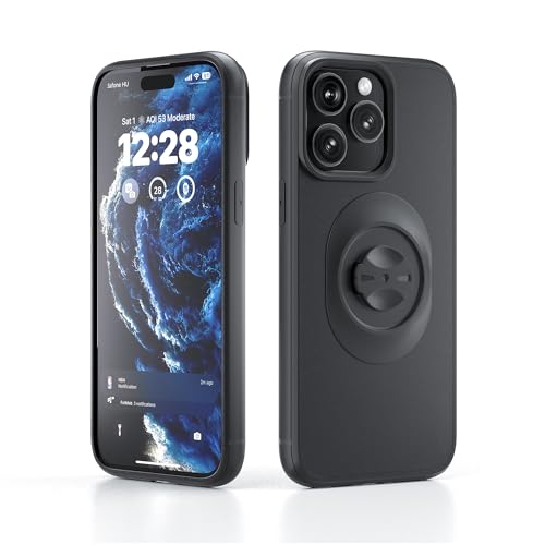 FASTAND Bike Phone Case – Compatible with iPhone 17 Pro Max, Slim Shockproof Cover with Secure Lock-in Design, Fits Quarter-Turn Mounts Using Garmin-Style Interface Black