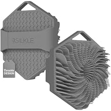 SILKLE Silicone Body Scrubber Gentle Exfoliating Shower Scrubber for Body & Bath, Silicone Shower Brush & Loofah Alternative Non-Slip Silicone Body Brush, Quick Dry, Hygienic - Gray