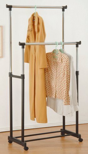Legacy Decor 2 Steels Garment Rack with Wheels