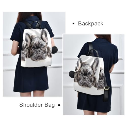 Image of ALAZA French Bulldog Lie Prone Comfortably Trips Hiking Camping Rucksack Pack for Women
