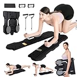 GEVANCY Tabla de Pilates Multifuncional 5 en 1, Tabla de Entrenamiento Abdominal Desmontable, con Ruedas, Función...