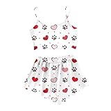 QJDFLL Geschenke FüR MäNner Kleinigkeiten Pyjama-Set für Damen mit ärmellosem Oberteil und Shorts Herz-Print(Weiß,M)