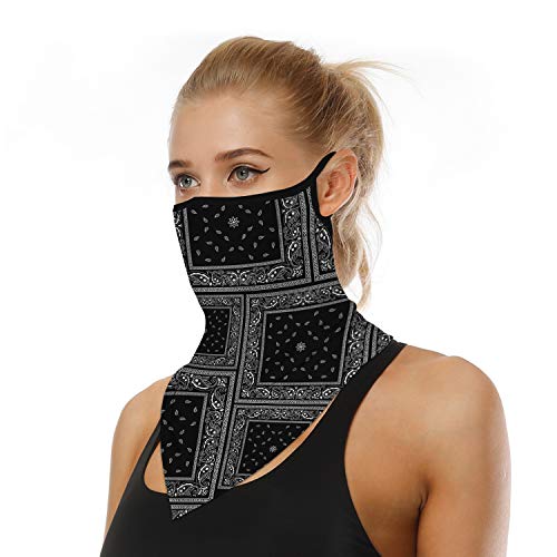 Face Mask Neck Gaiter Shield Scarf Bandana Face Mask Seamless UV Protection and Windproof Hanging Ears Face Mask for Men Women Motorcycle Cycling Riding Skiing Party（Broken flower-4）4