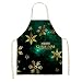 Secuos Regalo De Árbol De Navidad Delantales De Limpieza De Patrón Verde 53 * 65 Cm Cocina Casera Delantal De Cocina Ropa De Cocinero Algodón Lino Baberos para Adultos 2Wq-46391-007