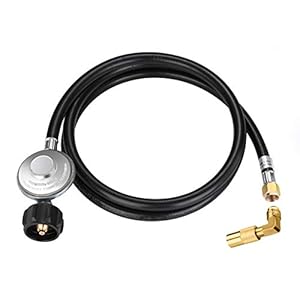 WADEO 6FT Propane Regulator Hose with 90 Degree Elbow Adapter for Blackstone 17″ and 22″ Table Grill and Most LP Gas Grill with 3/8” Connect Fitting