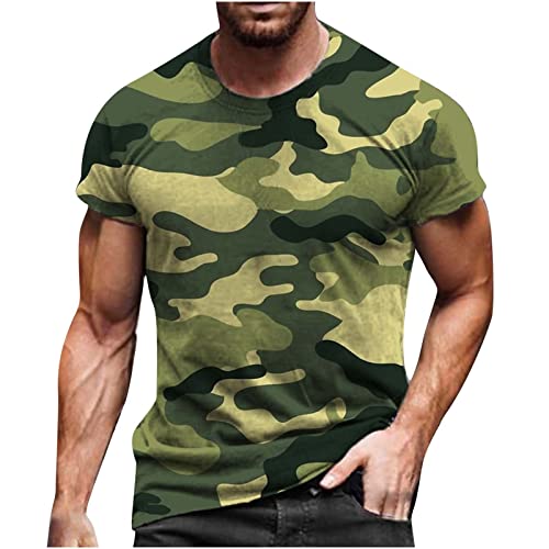 Summer 3D Graffiti Camouflage Digital Print T-Shirt Crewneck Casual Men's Half Sleeve Undershirt2