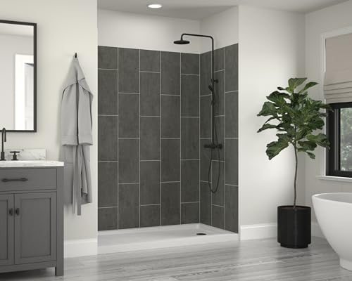 Miseno MSW786032 ReadySet 60\" X 32\" X 78\" Five Panel Alcove Shower Wall Kit - Graphite
