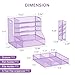 SUPEASY Desk Organizer with File Holder, 5-Tier Mesh Paper Letter Tray Organizer with Pen Holder and Drawer, Desktop Organizer and Storage with 3 Tilted File Sorter for Office Supplies, Purple