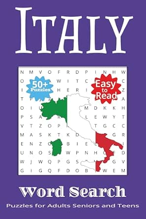 Italy Word Search Puzzle Book: Word Searches with Easy to Read Print ...