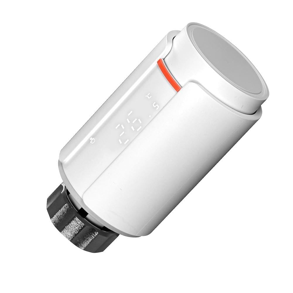 Lecreatekit Valvola termostatica per radiatore smart per zigbee con display LCD, regolatore di temperatura programmabile per il riscaldamento domestico a risparmio energetico
