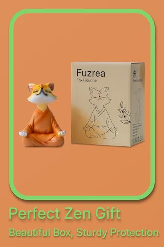 Figura Zen Fox Estatua Meditando Zorro para Decoración miniatura 4