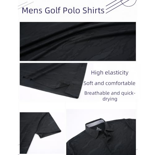 Golf Polo Shirts for Men Short Sleeve Moisture Wicking Dry Fit Short Sleeve Breathable Polo Shirt miniatura 6