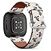 CJBROES Replacement Leather Watch Band, Compatible with Fitbit Versa 3 and Fitbit Sense of Wristband Bracelet Accessory - Racing Cartoon