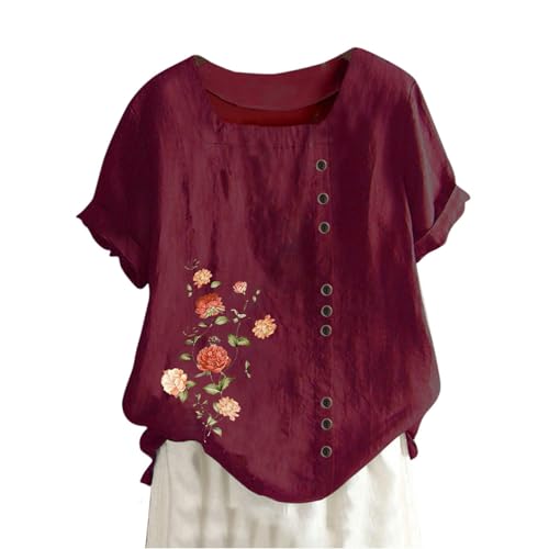 【Materiale】 queste magliette da donna sono delicate sulla pelle, morbide, confortevoli e hanno una certa elasticità. Questo capo è perfetto per le giornate di mezza stagione di primavera e estate. Può essere indossalo per una giornata informale di shopping o una cena o un drink con gli amici.Stile: casual basic. Stampa floreale dal disegno unico. Le nostre bluse da donna sono eleganti, affascinanti, alla moda e hanno un taglio ampio.