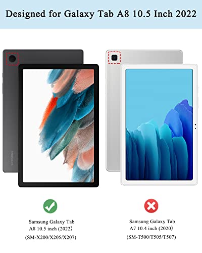 Supveco Slim Case For Newest Samsung Galaxy Tab A8 10.5 Inch 2022 Release [Sm-X200/X205/X207], Shockproof Cover With Soft Tpu Back Shell, Auto Wake/Sleep, Black #TOP1