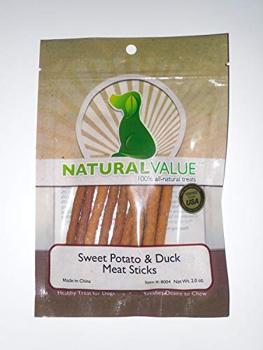 Natural Value Sweet Potato & Duck Soft Chew Meat Sticks Contains Glucosamine & Chondroitin for Hip & Joint Health(This is a 2 Pack) - Thumbnail 2