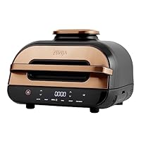 Ninja Foodi MAX Health Grill & Air Fryer 3.8L with Digital Cooking Probe, 6-in-1 Air Fry, Bake, Roast & more, Dishwasher Safe Parts, Large Grill Plate, Copper/Black Amazon Exclusive AG551UKCP