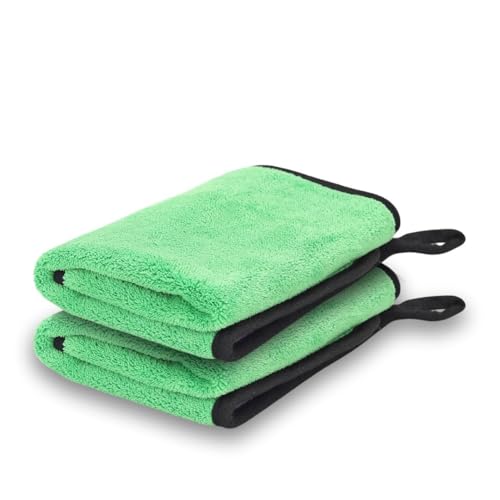 Image of Btag Microfiber Cleaning Cloth, 40x60 cms 600 GSM | Highly Absorbent,Lint and Streak Free, Multi-Purpose Wash Cloth for Kitchen,Car,Window,Stainless Steel,Silverwear(Green 40x60cms) Pack of 2