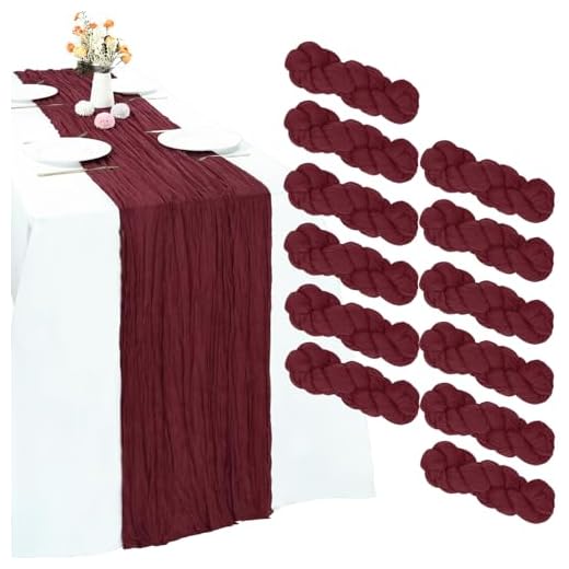 Burgundy Cheesecloth Table Runner for Events