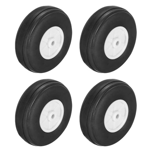 sourcing map 4 Pcs RC Airplane Wheels, 2 Inch RC Plane Parts Wheels Model Airplane Light PU Sponge Tire Tail Foam Wheel for DIY RC Model Plane Aircraft