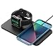Fasarger Wireless Charger,2 in 1 Ladestation, Qi Charger für iWatch 7/SE/6/5/4/3,Airpods 2/Pro, iPhone 13/12/11/XR/XS Max/XS/X/8P/8,Galaxy S21/S20/S10/Note10/9/8, Alle Qi-fähigen Geräte, Schwarz