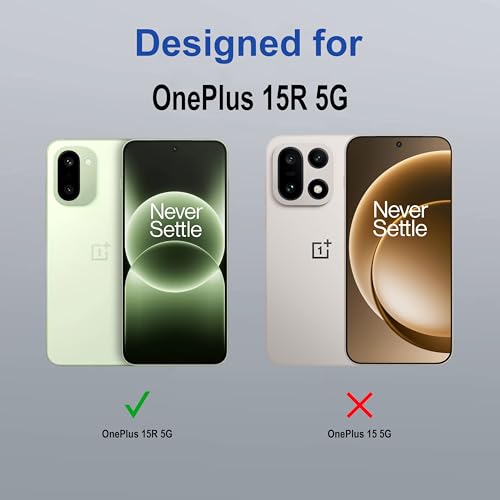 Image of amazon basics Back Case Cover for OnePlus 15R 5G | Magnetic Case with Built-in Metal Ring | Supports MagSafe Charger, Wallet & Car Mount | Shockproof Hybrid PC + TPU | Black