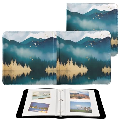 Álbum de Fotos Self Adhesive DIY Scrapbook Álbum Bosque Dorado Montaña 3 Anillos 40 Páginas 8x10 para Memoria miniatura 2