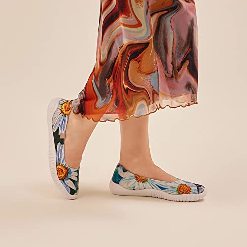 UIN Women's Art Painted Ballet Flats Slip On Pointed Toe Casual Lightweight Comfort Travel Walking Shoes Menorca Series3