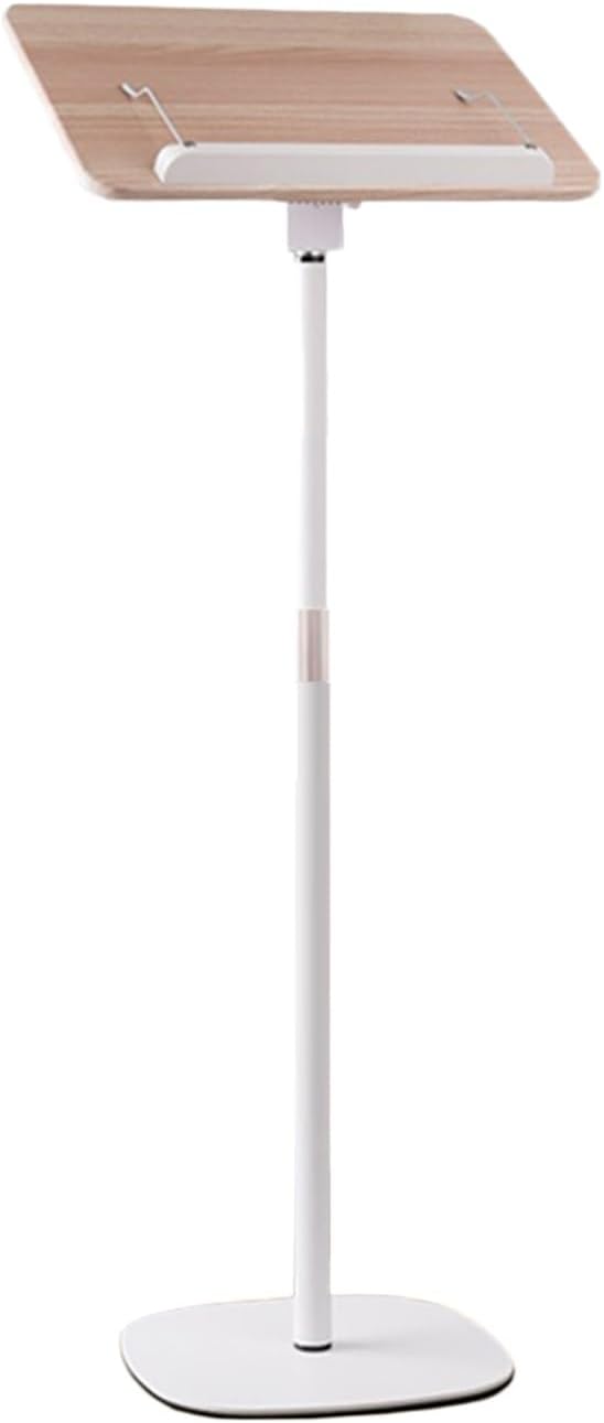 Laptop Floor Stand,Steel Floor Reading Bookshelf,Liftable Laptop Table,Suitable for Home Outdoor Office,Easy to Move(White)