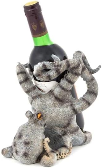Miniatura 1 de Soporte para botella de vino de pulpo, estatuilla de mesa, barra de mesa, escultura decorativa, soporte individual para botella de vino (rayas