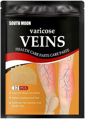 Varicose Veins Patches Dredge Vein Smoothing Varicose Veins Reduce Swelling Relieve Pain Instant Relief From Muscular Pain Improve Blood Circulation Skin Friendly (12pcs)