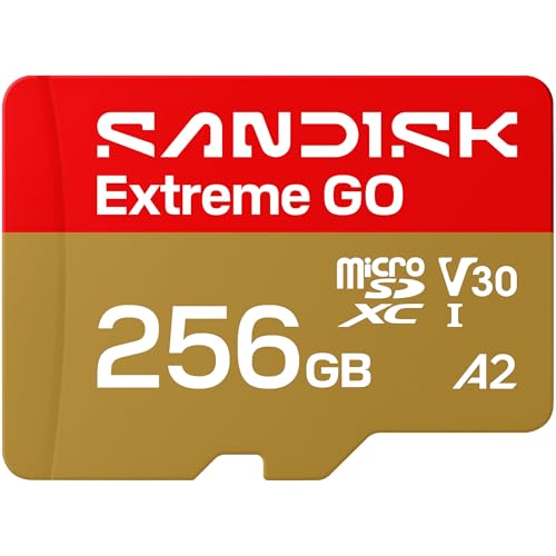Image of SANDISK 256GB Extreme GO microSDXC UHS-I Card, 5K & 4K UHD Video, 240MB /s Read, 160MB /s Write, A2, U3, V30, High-Speed for Android, Action Camera & Gaming