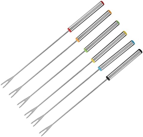 Leftwei 6 Stainless Steel Fondue Forks, Chocolate Cheese Fondue Forks Set, 9.45in Long Dessert for Kitchen Tableware, Ideal for Commercial Use - 2