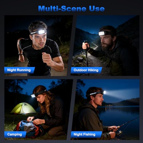 Lampe frontale de randonnée 14 modes pour adultes et enfants